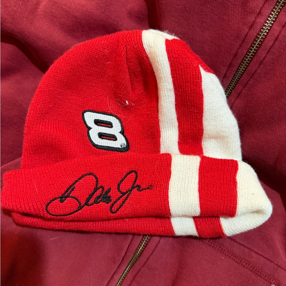 Red and White Beanie Hat